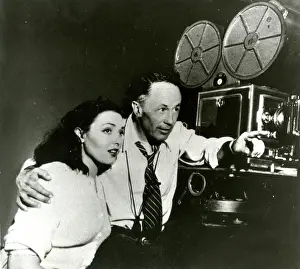 Linda Darnell, American film actress, on set during filming