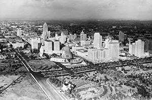 Lindbergh Prints: Lindbergh flying American Clipper over Miami, Florida