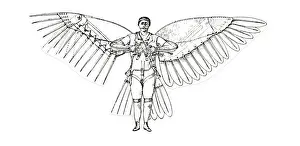 Line-Drawing of Rj Spaldings Patented Flying Machine, Usa