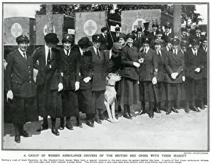 Ambulances Gallery: Line of female ambulance drivers 1918