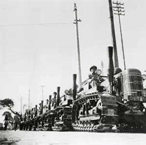 Line of tractors ?on test? - Marshall & Sons