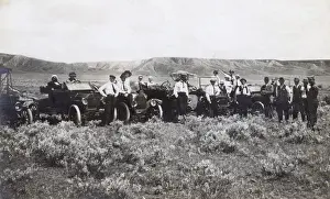 Ford Prints: Line-up of Model T Ford motor cars, Kindersley, Canada