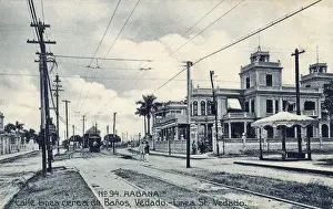 Tramline Prints: Linea Street, near Banos, Vedado, Havana, Cuba