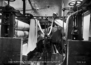 Linen Bleaching, Passing Through the Blueing Frame