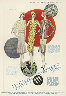 Collarless Prints: Linen Frocks 1929
