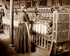 Flax Prints: Linen manufacture, a roving frame