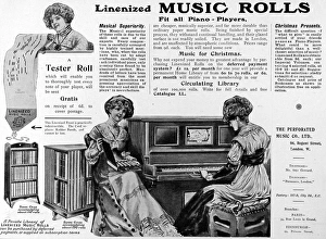 Images Dated 11th May 2004: Linenized Music Rolls advert