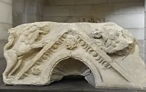 Lintel Prints: Lintel from a Torah Niche. Synagogue at Nabratein, Upper Gal