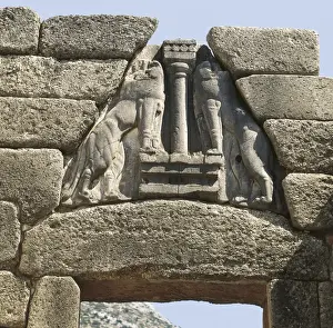 Lintel Prints: Lion Gate. s. XIV BC. GREECE. Mycenae. Gate of