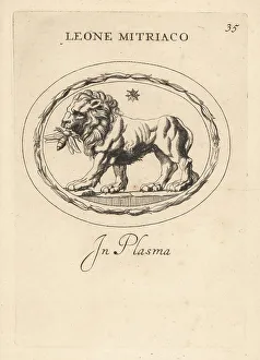 Lion of Mithras with a bee in its mouth