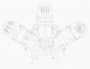 Lion VIID engine, engineering drawing