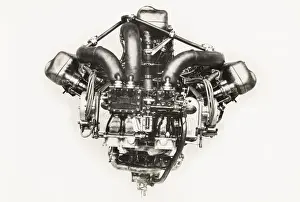Lion XIA engine, with three rear fitted carburettors