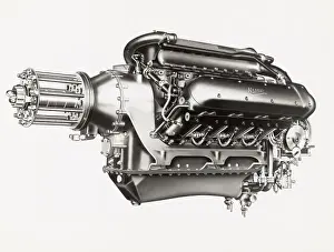 Lion XIA engine, with three rear fitted carburettors