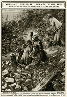Images Dated 13th October 2017: Listening to the guns of deliverance in invaded France 1916