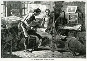 1876 Prints: Lithographic printing-press 1876
