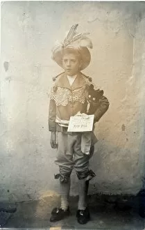 Images Dated 7th April 2020: A little boy called Rob poses for a photograph wearing a first prize-winning costume