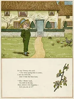 Spring Time Prints: Little boy in a garden in the spring