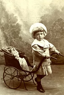 Prop Collection: Little boy with a toy rickshaw