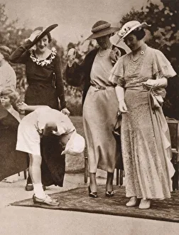 Images Dated 21st November 2017: Little boys bows very low to the Duchess of York