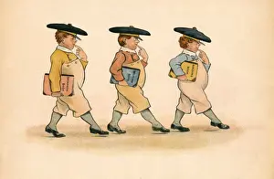 Waisted Prints: Three little boys heading out to school