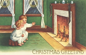 Images Dated 31st August 2012: Two little boys waiting for Santa