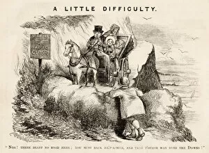 Images Dated 9th April 2021: A little difficulty. A family in a carriage get into trouble when they find
