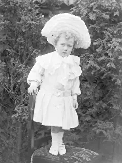 Little Edwardian girl in a huge hat, Mid Wales
