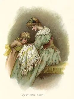 Little girl asks for a peep at new baby