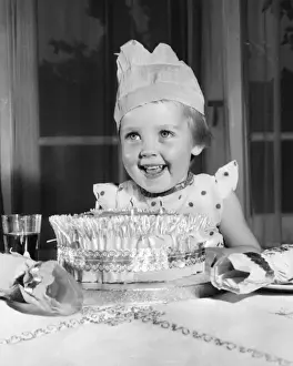 Foil Prints: Little girl with Christmas cake
