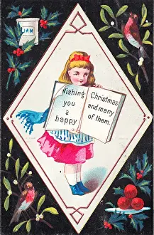 Little girl on a Christmas card