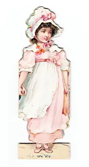 Little girl on a cutout greetings card