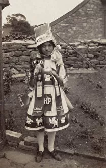 Images Dated 11th April 2016: Little girl in fancy dress - HP Sauce costume