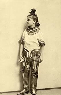 Fringe Collection: Little girl in Greenland eskimo costume, Denmark