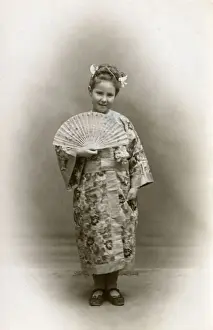 Little girl in Japanese costume