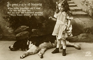 Images Dated 16th December 2011: Little girl with large dog