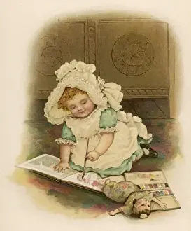 Little Girl Paints 1888
