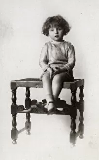 Turned Gallery: A Little girl photographed on a turned wooden stool