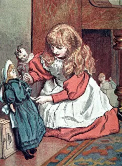 Images Dated 30th December 2004: Little Girl playing with her Sailor Doll, 1888