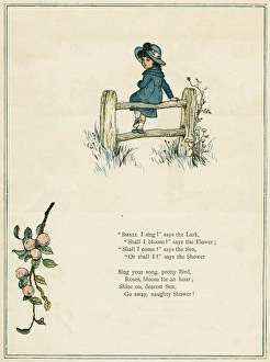 Images Dated 22nd November 2011: Little girl sitting on a fence