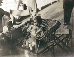 Little girl in a wickerwork chair, Middle East
