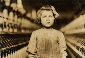 Admitted Collection: A little spinner in Globe Cotton Mill. Augusta, Ga