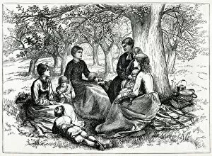 Fiction Collection: Little Women - The March family under a tree