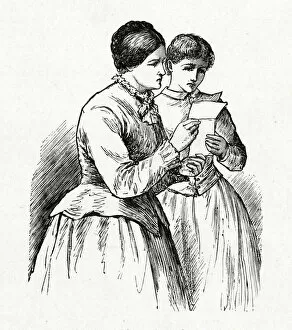 Alcott Gallery: Little Women - Mrs March and Jo read a letter