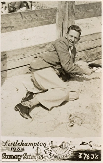 Images Dated 19th May 2017: Littlehampton - Young man taking a breather on the beach