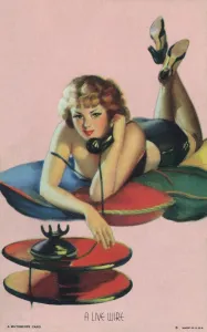 Alluring Prints: A Live Wire - Mutoscope postcard