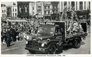 Images Dated 9th August 2019: Liverpool Coronation Procession - June, 1953