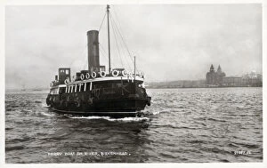 Liverpool Ferry boat crossing the River Mersey to Birkenhead