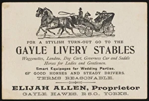 Livery Stable Card Livery Stable Card