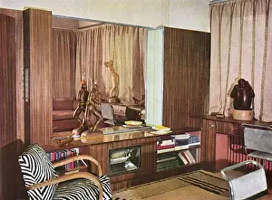 Stripe Prints: Living room and studio by Serge Chermayeff