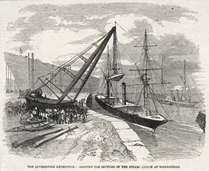 Livingstones steamer in sections at Birkenhead